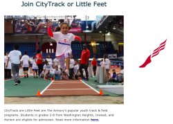 Image of child jumping for city track and little feet